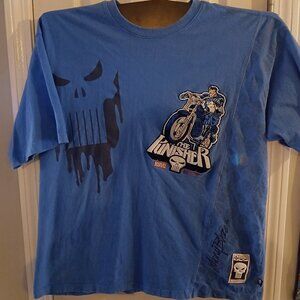 Marvel Johnny Blaze The Punisher 2XL Blue Tee Shirt